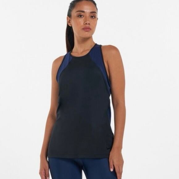 Nike Tops - Nike Pro Hypercool High Neck Racerback Tank Top Breathable Women's Small Blue